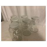 6 Clear Glass Jars with Lids