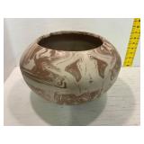 Marbled Ceramic Bowl, 7 Inches Tall