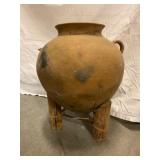 Terracotta Jar on Wooden Stand