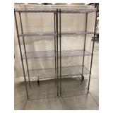 Two 5-Foot Tall Metal Shelving Units
