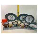 Glasbake Fire King Cups & Tableware Lot with Plate