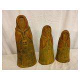 Three Ceramic Cloaked Figures