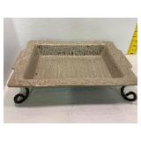 Stoneware Baking Dish with Iron Stand