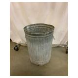 Galvanized Metal Trashcan