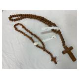Two Wooden Rosaries with Crucifixes