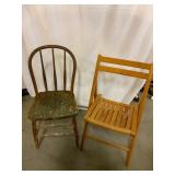 Two Mixed Wooden Chairs