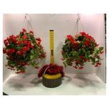 Artificial Red Floral Hanging Baskets