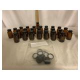 26 New Amber Glass Bottles
