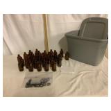 32 Amber Glass Bottles