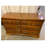 Wooden 6-Drawer Dresser with Mirror with Brass Han