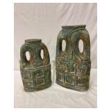 Two Ceramic Vases with Cutouts