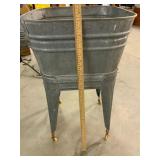 Galvanized Metal Wash Tub with Stand