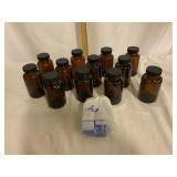 12 Brown Glass Bottles