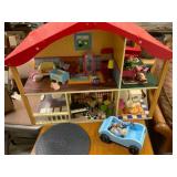Wooden Dollhouse with Furniture