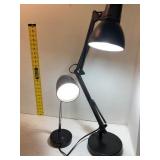 Two Adjustable Black Desk Lamps