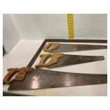 Three Hand Saws with Square