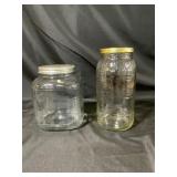 Two Glass Jars with Metal Lids