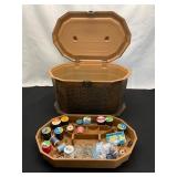 Woven-Style Sewing Box with Supplies