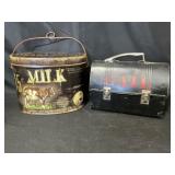 Metal Milk Tin and Lunchbox with Handle