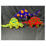 Three Wooden Dinosaur Toys