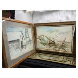 Framed Paintings and Decorative Mirror