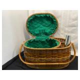 Woven Bamboo Sewing Basket With Lid