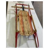 Wood and Metal Runner Sled with Steering Bar