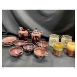 Glazed Clay Dishware Set with Pitchers