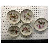 Five Porcelain Bird Plates