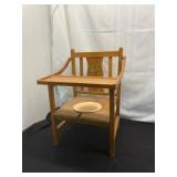Wooden Childï¿½s Commode Chair with Bowl