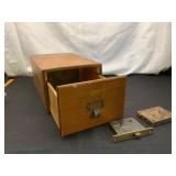 Wood Filing Box With Metal Drawer Components