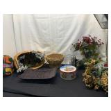 Decorative Baskets, Faux Floral Stems, and Tins