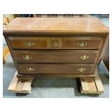 Wooden Four-Drawer Chest with Brass Pulls