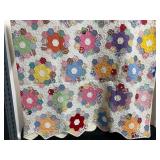 Hand-Stitched Grandmotherï¿½s Flower Garden Quilt