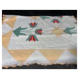 Vintage Hand and Machine-Stitched Quilt