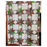 Hand and Machine Made Quilt with Pillow Set