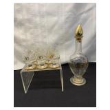 Avon Decanter with Glasses and Gold Trim