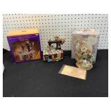 Animated Music Box and Cat Figurine Set