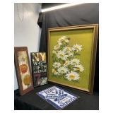 Art and Signage Lot, 4 Pieces