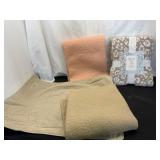 Quilted Blankets and Knit Throw