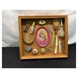 Framed Vintage Grooming Tool Display
