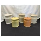 Five Ceramic Lidded Canisters