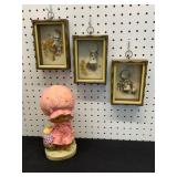 Figurine and Shadow Box Artwork Lot