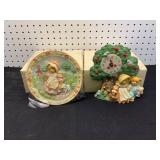 Cherished Teddies Plate and Clock Set