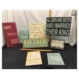Eight Decorative Wall Signs
