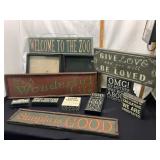 Two Shadow Boxes and Ten Wall Signs