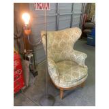 Floral Upholstered Wingback Chair