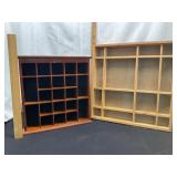 Two Wood Curio Displays with Compartments
