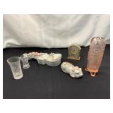 VTG Pink Depression Glass Hatpin Holder