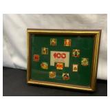 Framed Display of 'Pins of the Decades'